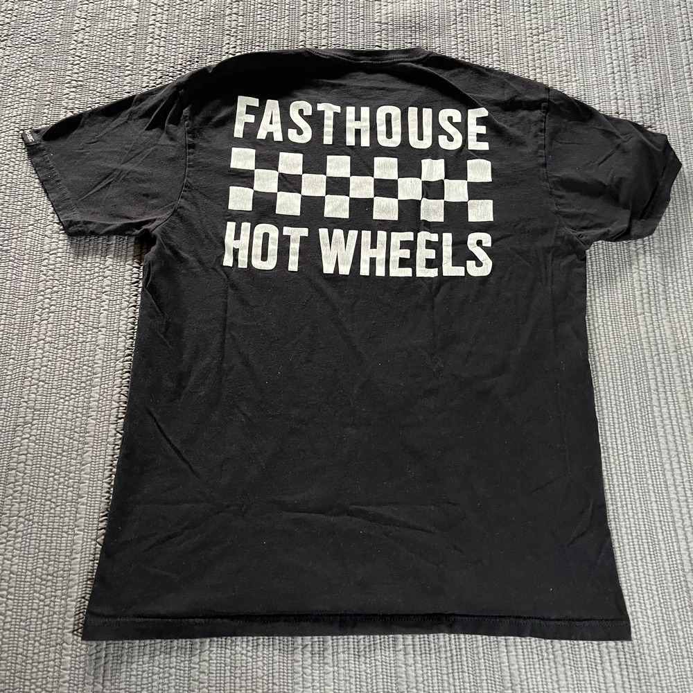 Fasthouse x Hot Wheels Stacked 1968 Flying Colors T-Shirt Black Men's Large